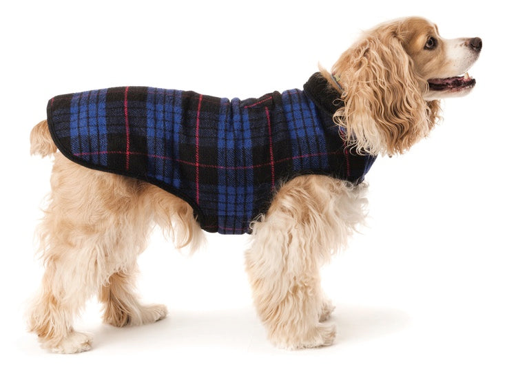 Blue Plaid Fleece Lined Coat