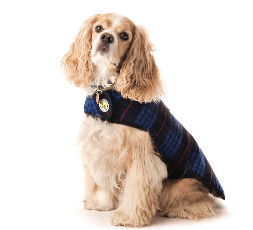 Blue Plaid Fleece Lined Coat