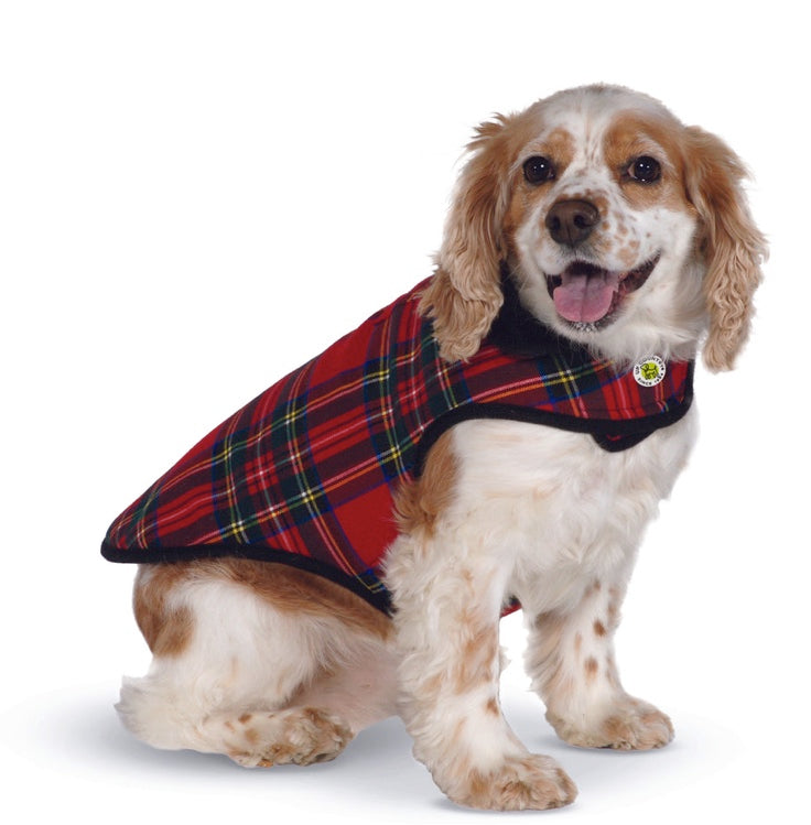 Red Plaid Fleece Lined Coat